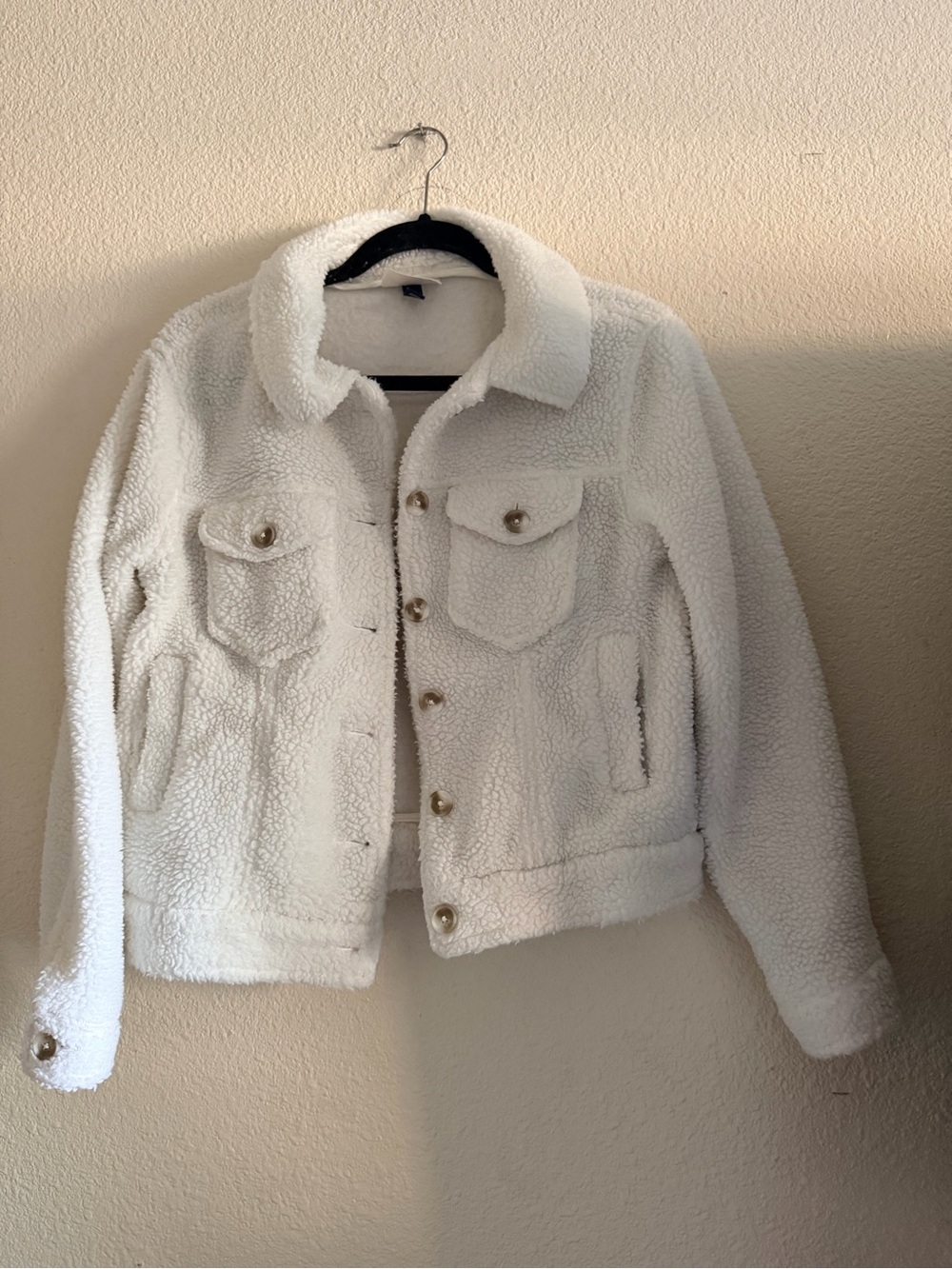 Universal Thread Cream Sherpa Button-Front Jacket - Picture 2 of 7
